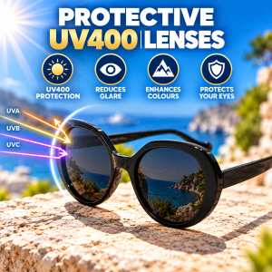 Womens Round Oversized Sunglasses lenses
