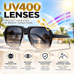 Unisex Oversized Square Aviator Sunglasses uv400 lenses