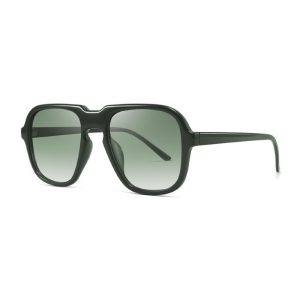 unisex oversized square aviator sunglasses green