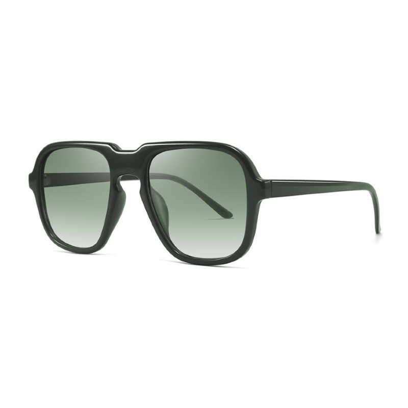 unisex oversized square aviator sunglasses green