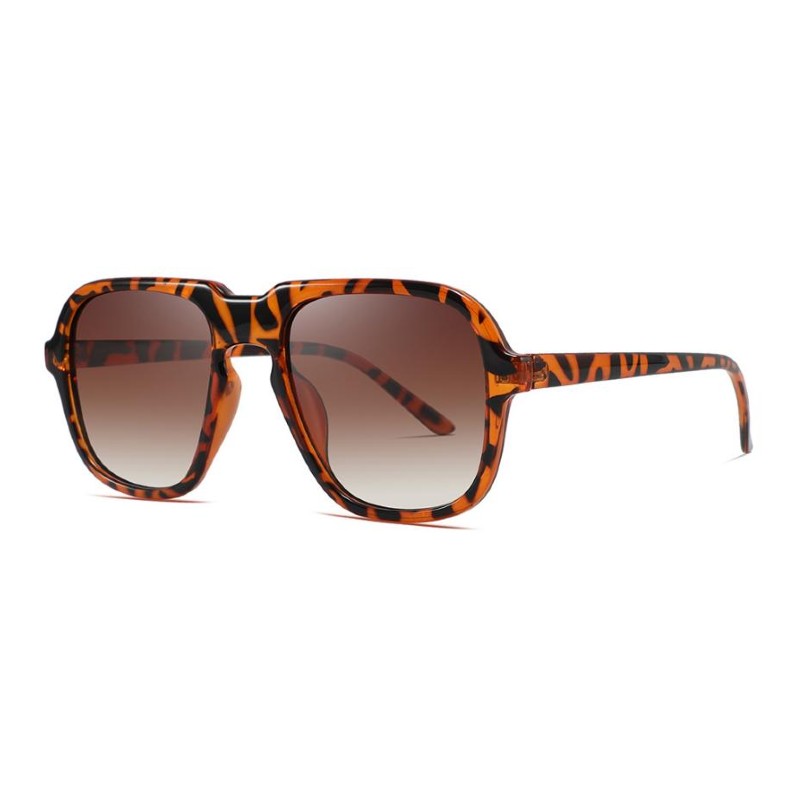 unisex oversized square aviator sunglasses leopard