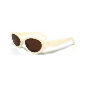 womens oval chunky sunglasses cream