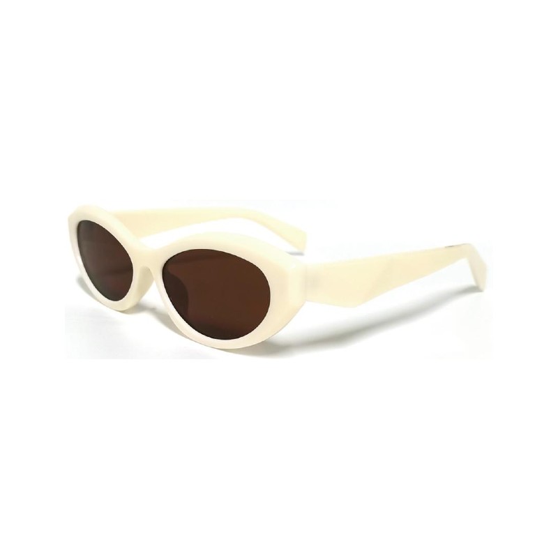 womens oval chunky sunglasses cream