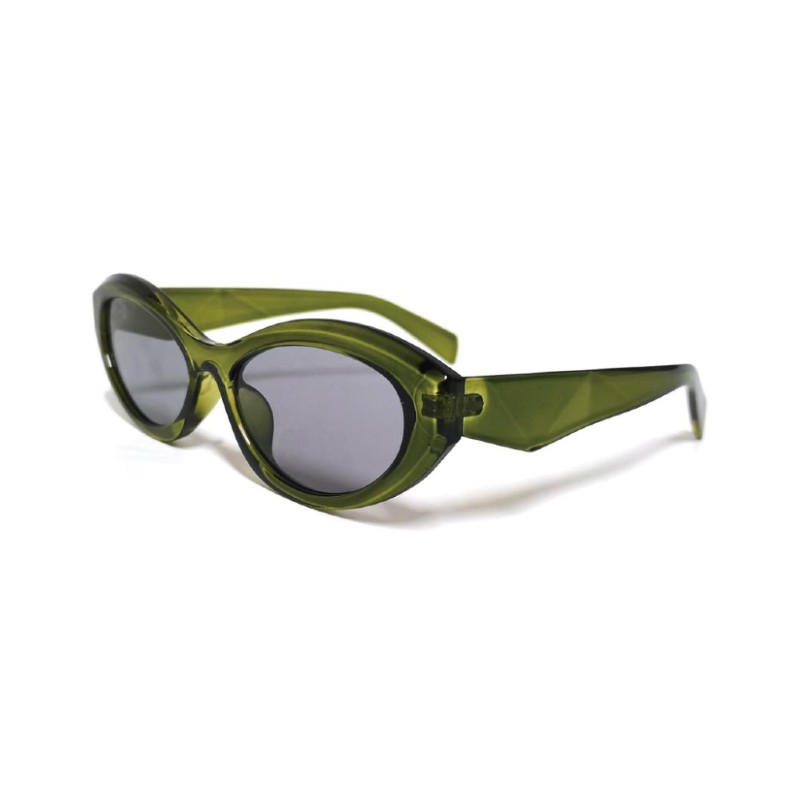 womens oval chunky sunglasses green