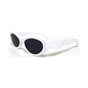 womens oval chunky sunglasses white