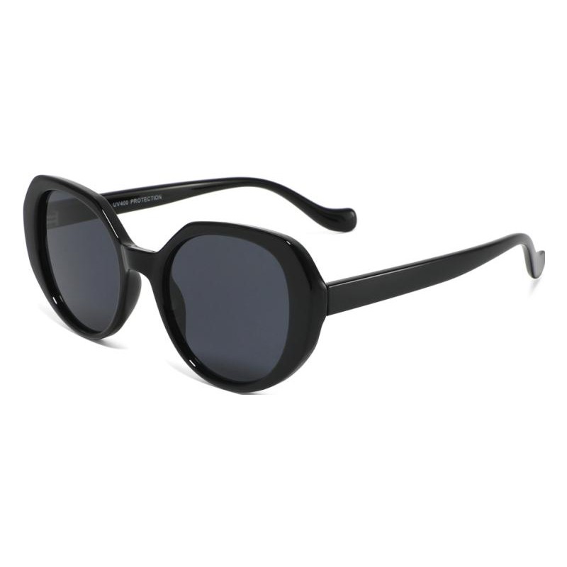 womens round oversized sunglasses black