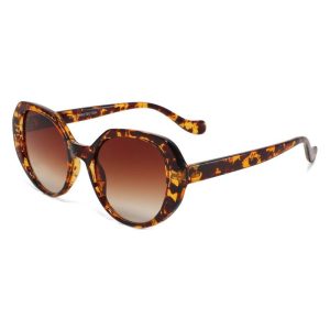 womens round oversized sunglasses leopard