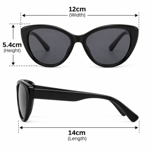 Minimal Cat Eye Sunglasses dimensions