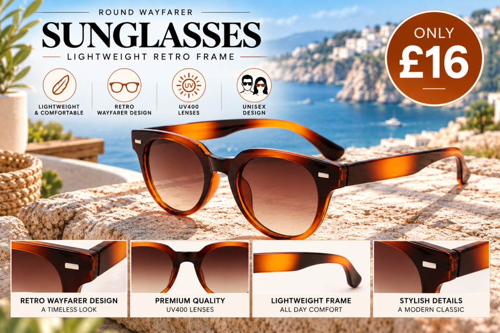 Unisex Round Classic Sunglasses ad