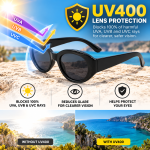 Womens Oval Retro Sunglasses uv400 lenses