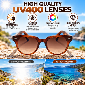 Unisex Round Classic Sunglasses lenses