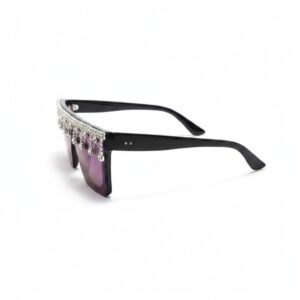 Oversized Flat Top Rhinestone Sunglasses 1