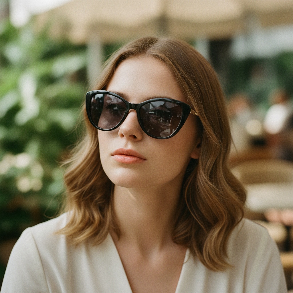 Cat Eye Metal Temples Sunglasses 6