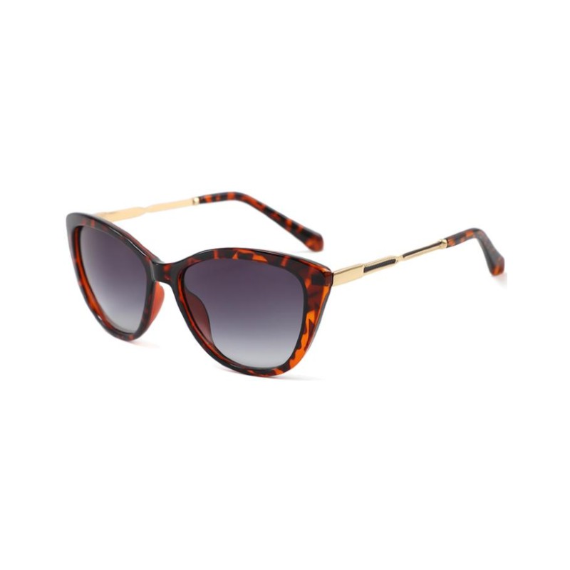 cat eye metal temples sunglasses leopard