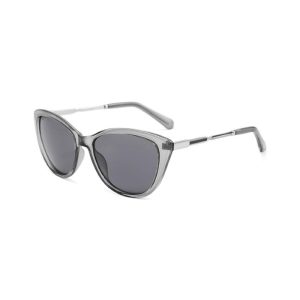 cat eye metal temples sunglasses transparent