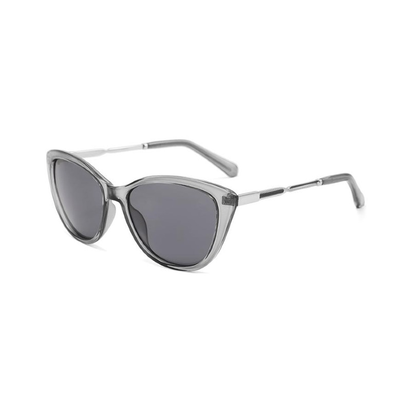 cat eye metal temples sunglasses transparent