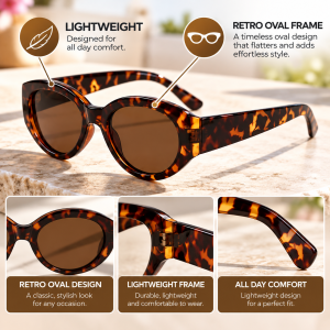 Womens Oval Retro Sunglasses frame