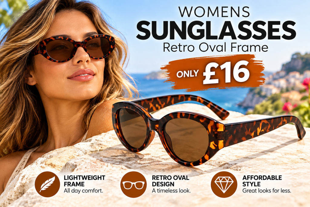 Womens Oval Retro Sunglasses billboard