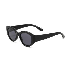 womens oval retro sunglasses black