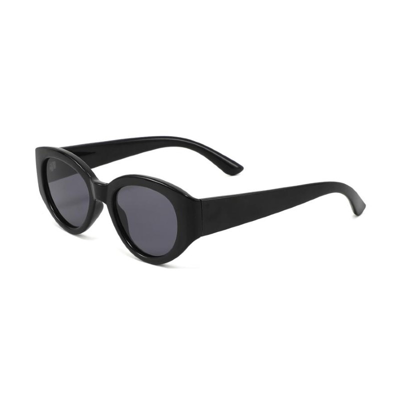womens oval retro sunglasses black