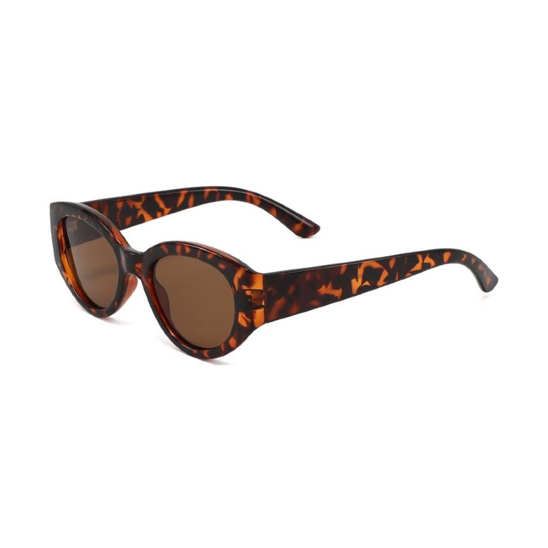 womens oval retro sunglasses leopard