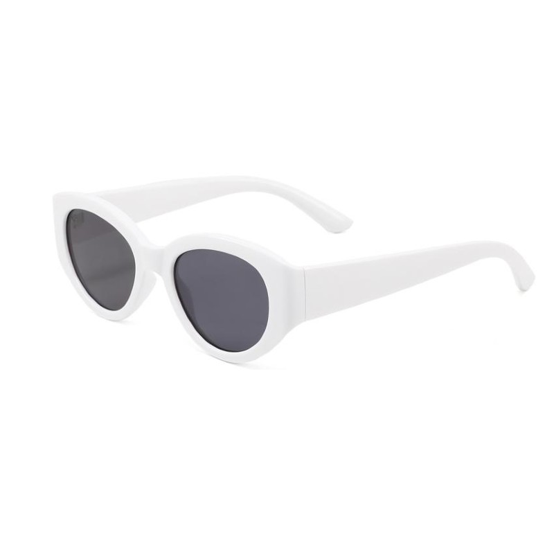 womens oval retro sunglasses white