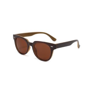 womens round classic sunglasses brown
