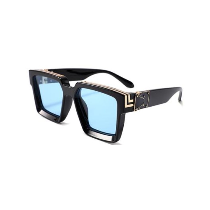 womens square oversized vintage sunglasses blue lenses