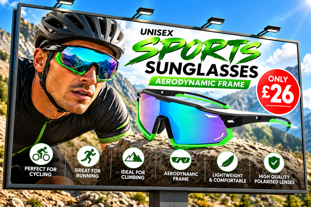Aerodynamic Full Rim Shield Sunglasses billboard