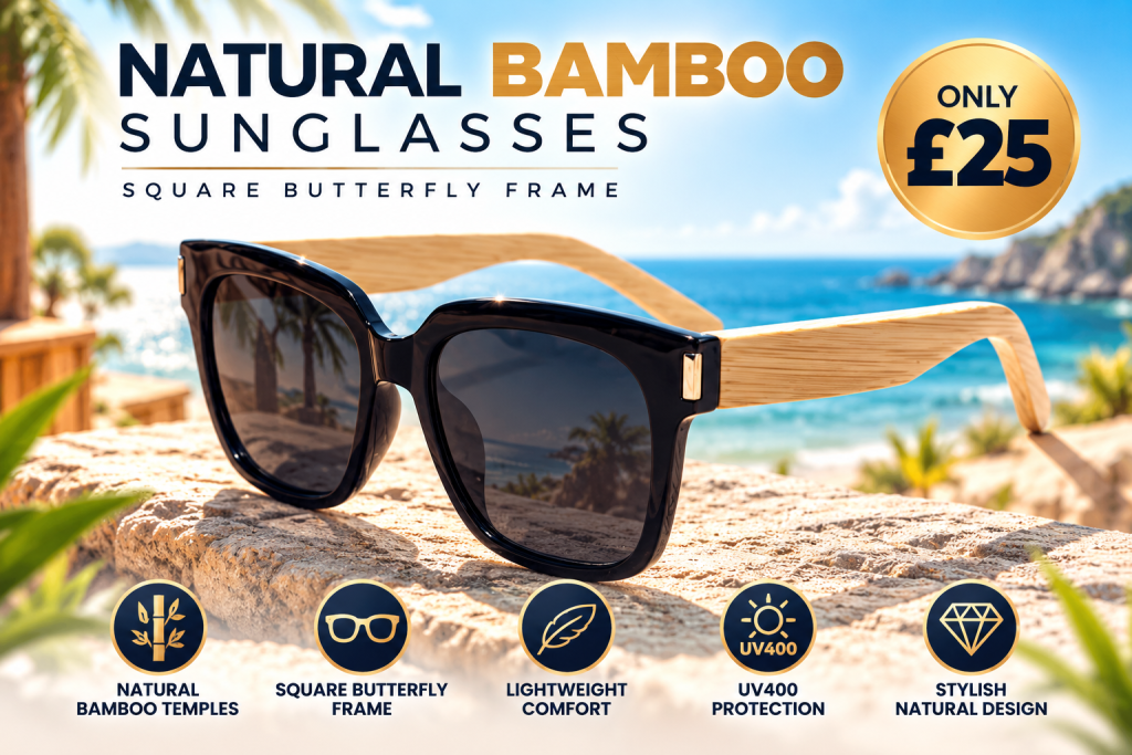 Bamboo Square Butterfly Sunglasses ad