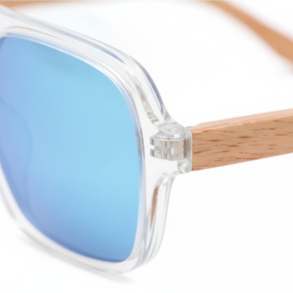 wooden square aviator sunglasses 2