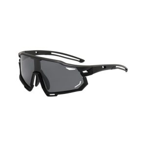 Aerodynamic Full Rim Shield Sunglasses black