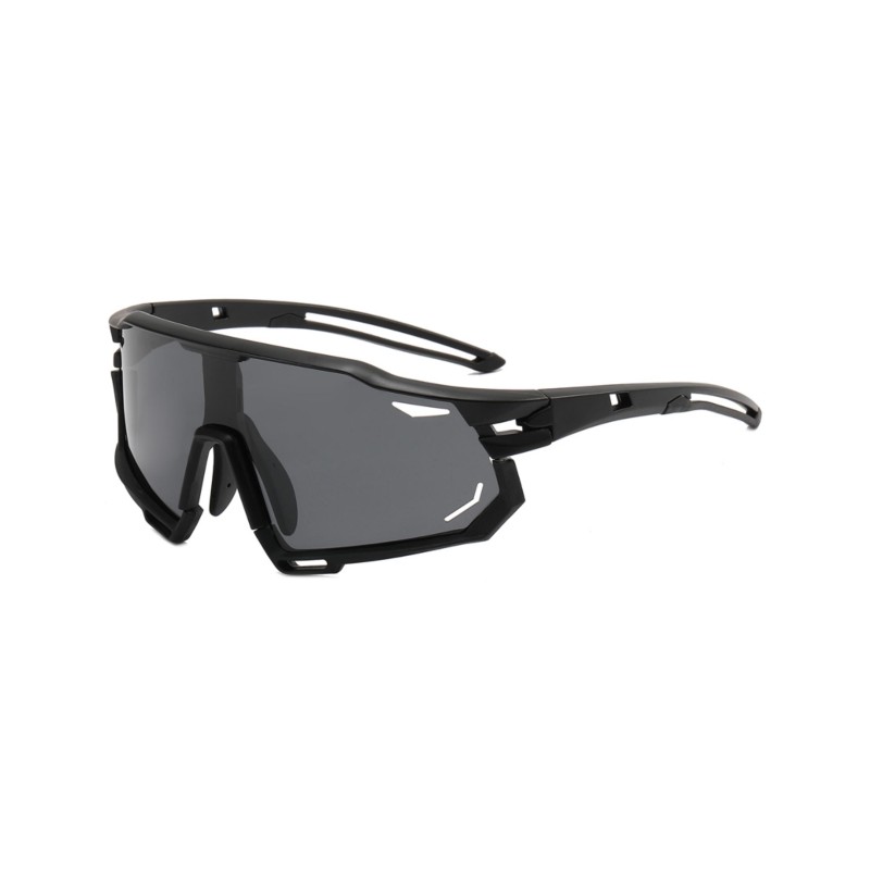 Aerodynamic Full Rim Shield Sunglasses black