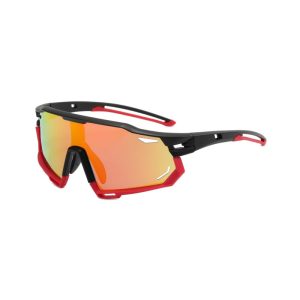 Aerodynamic Full Rim Shield Sunglasses red