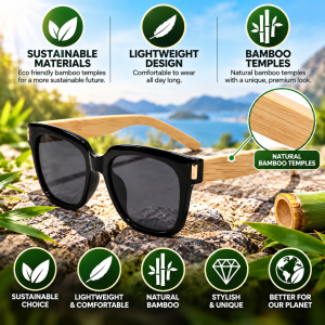 Bamboo Square Butterfly Sunglasses materials