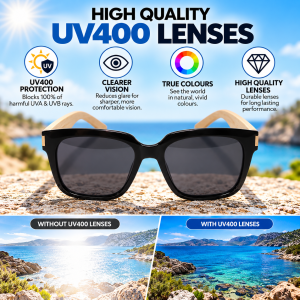 Bamboo Square Butterfly Sunglasses lenses
