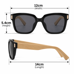 Bamboo Square Butterfly Sunglasses dimensions