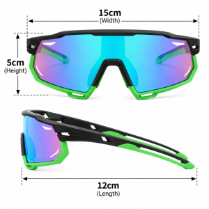 Aerodynamic Full Rim Shield Sunglasses dimensions