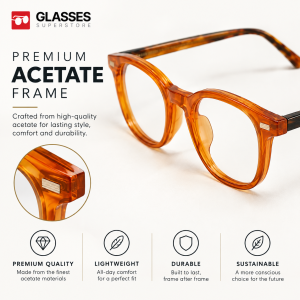 Rectangle Acetate Reading Glasses material