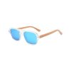 wooden square aviator sunglasses transparent
