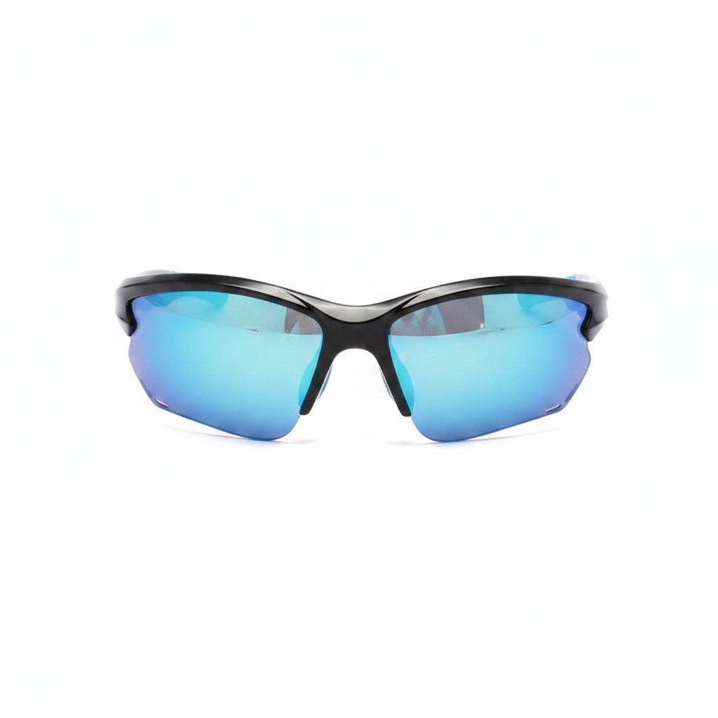 Aerodynamic Half Rim Wraparound Sunglasses 6