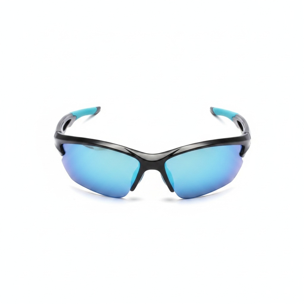 Aerodynamic Half Rim Wraparound Sunglasses 4