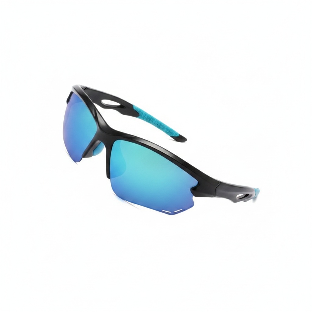 Aerodynamic Half Rim Wraparound Sunglasses 3