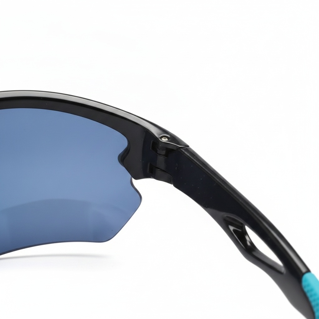 Aerodynamic Half Rim Wraparound Sunglasses 7