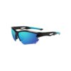 Aerodynamic Half Rim Wraparound Sunglasses blue