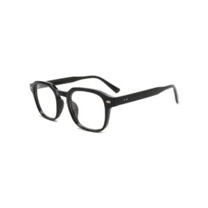 square retro reading glasses black