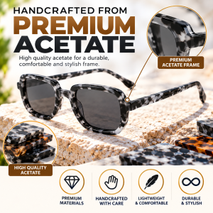 Alternative view of Square Retro Acetate Sunglasses - Handcrafted from Premium Materials