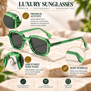 square retro acetate sunglasses features