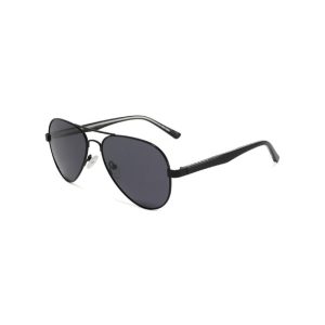 Retro Aviator Acetate Temple Sunglasses black