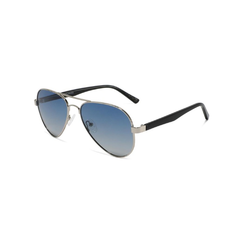 Retro Aviator Acetate Temple Sunglasses blue